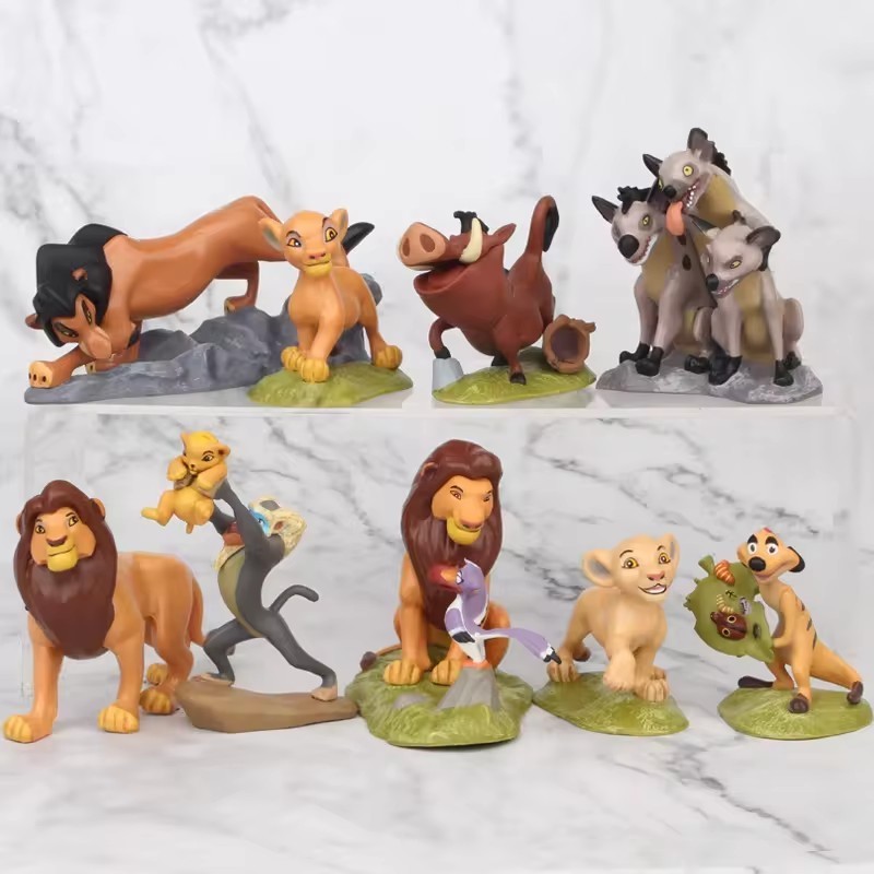 AL 9pcs/set The Lion King Cartoon Movie Action Figure Collection Model Toys Pvc Figurine Doll Gift Ornaments