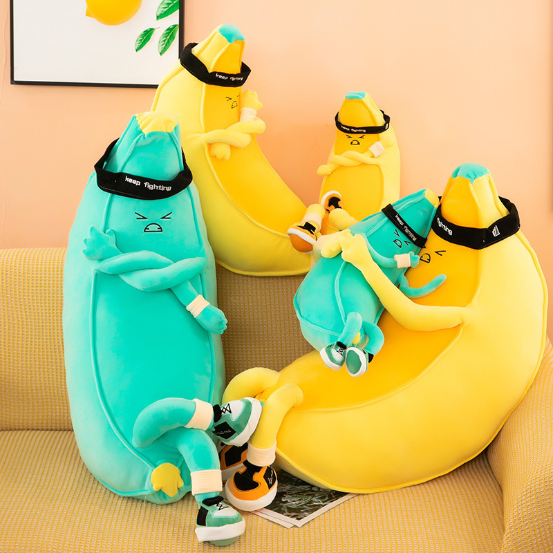 Linda Super cute soft-legged doll cute banana man long strip stuffed banana plush toy sleeping pillow