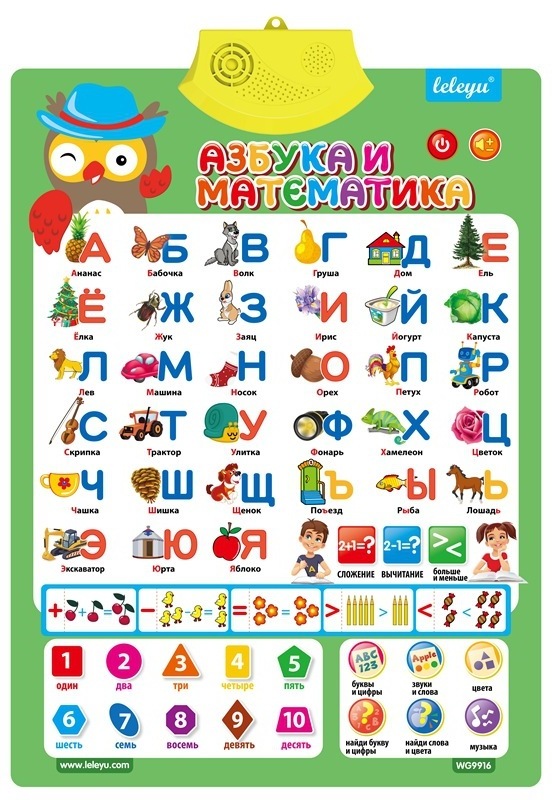 LINDA toy Russian  Kids Educational Alphabet Talking Poster Chart Plastic Toy for Kids with Different Designs