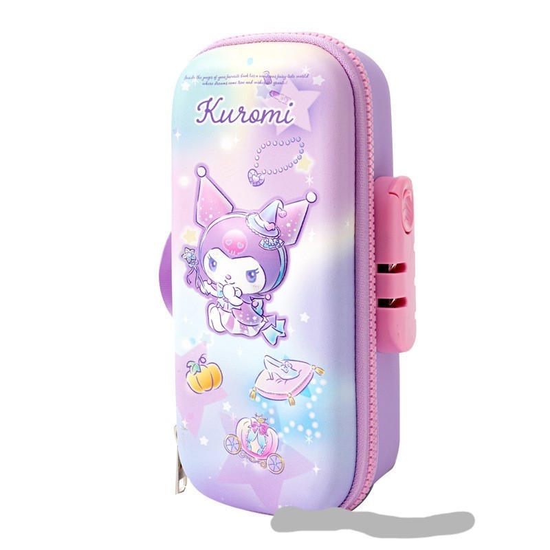 Linda colored multifunctional Kuromi Mymelody Cinnamoroll Student School password Children Box Stationery bags pencil box