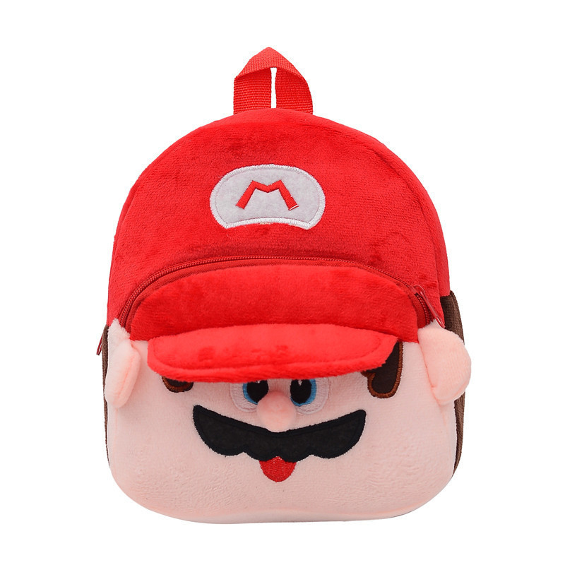 LINDA Plush Hot Sale Cute Cartoon Animal Plush Backpack for Kids School Bag  Mario Backpack Kawaii Kitty Cat Shoulder Bags