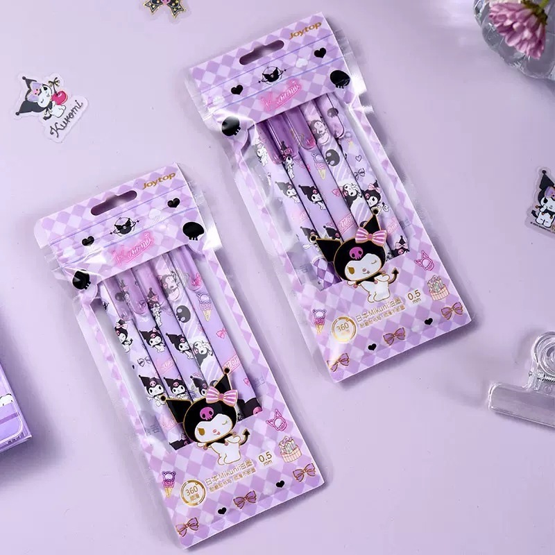 LINDA Sanrioes Kuromi Mymelody Cinnamoroll Pochacco Press Neuter Pen Children's Cartoon Pen Student Pen