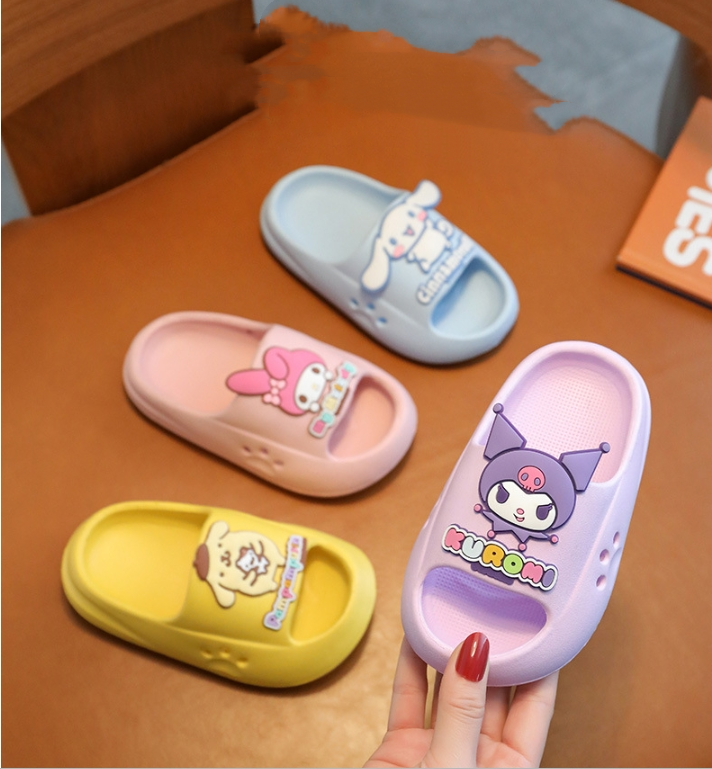 AL  Kawaii Kuromi Kuromi Cinnamoroll Cute Cartoon Summer Slippers My Melody Non-slip Indoor Outdoor Slipper