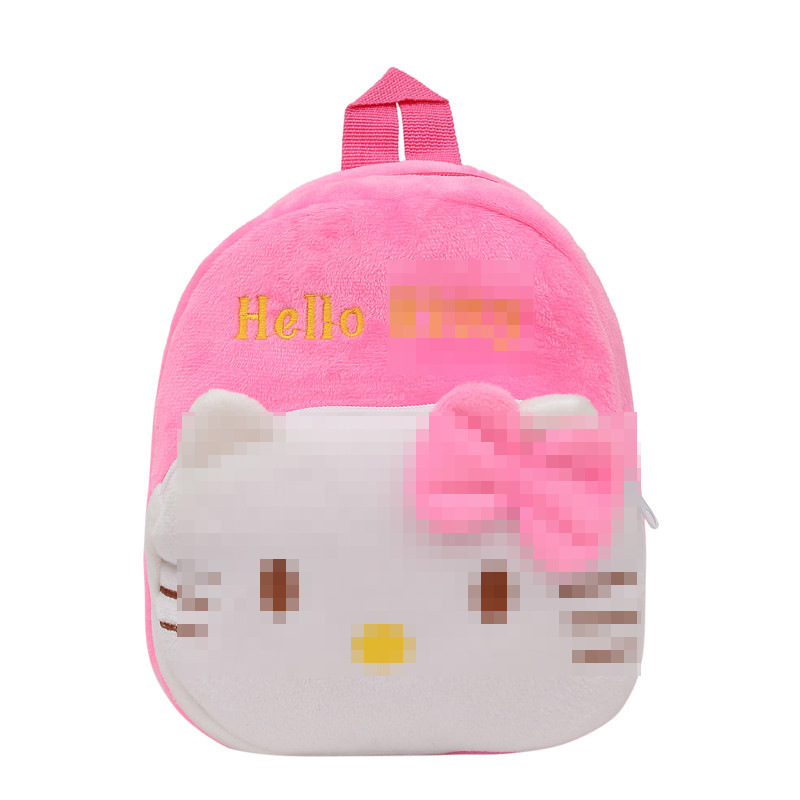 LINDA Plush Hot Sale Cute Cartoon Animal Plush Backpack for Kids School Bag  Mario Backpack Kawaii Kitty Cat Shoulder Bags