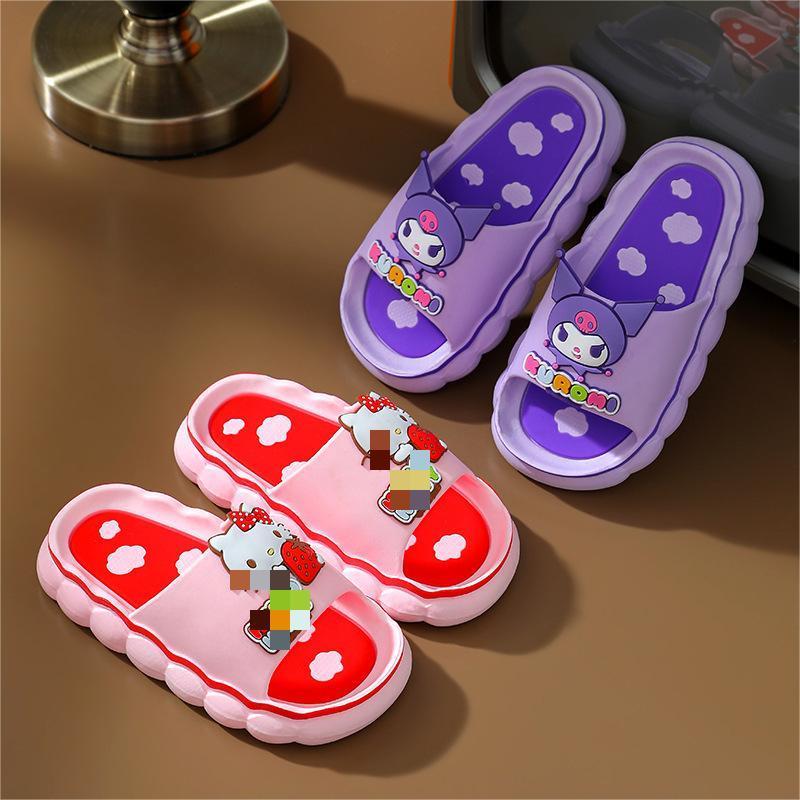 LINDA New hot sanrios kuromi kids sandal for girls baby shoes EVA sandals summer slides sandals anti-slip casual kids shoes