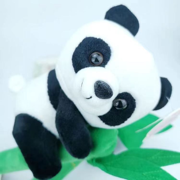 LINDA toy New Bamboo Panda Bamboo Pole Panda Zoo Souvenir Plush Doll Toy Panda