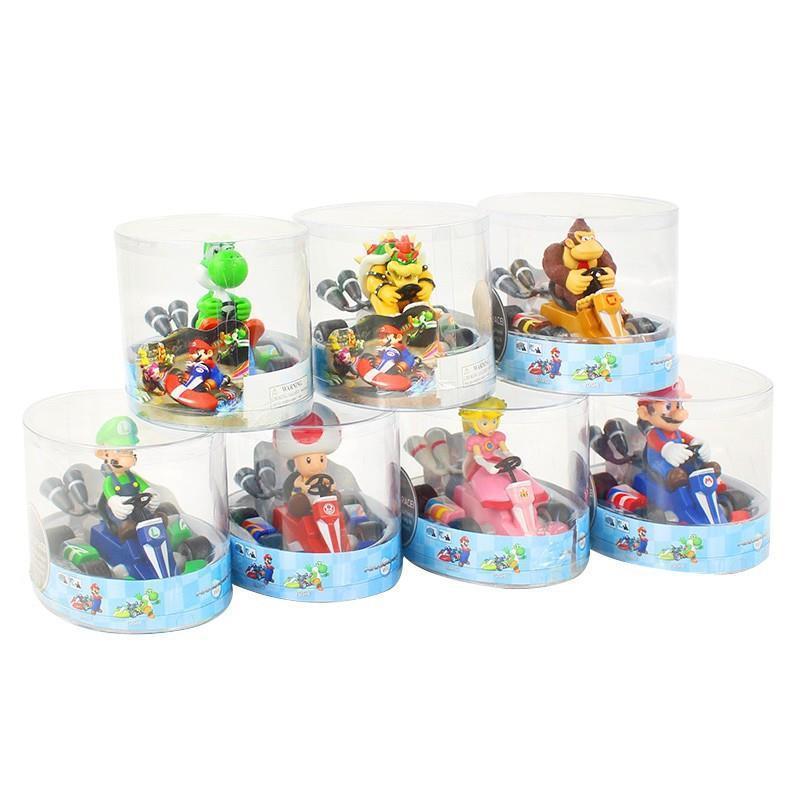 Linda toy Cartoon Car Mario Luigi Action Figure Pull-back Vehicle Kart Cars Figure Toys