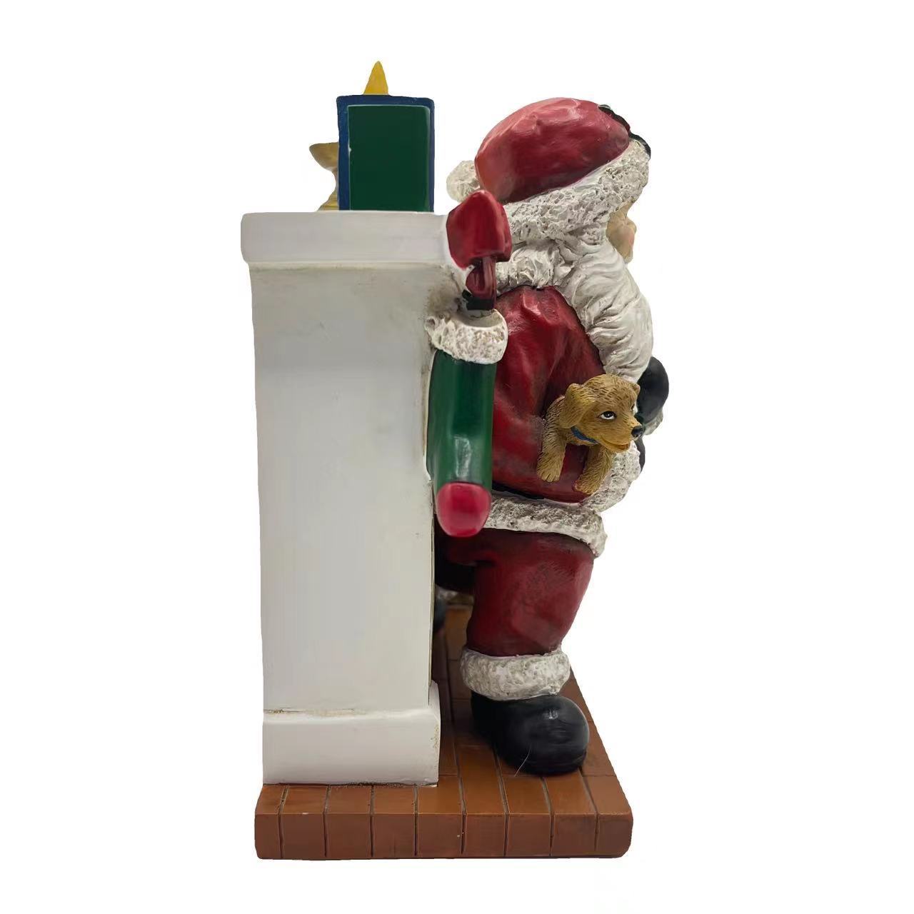 Customizable led lamp resin Santa Claus sculpture desktop decoration