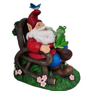 Creative Cute Sitting Santa Christmas Decorations Resting Santa Claus Lighting Figurine Garden Decor