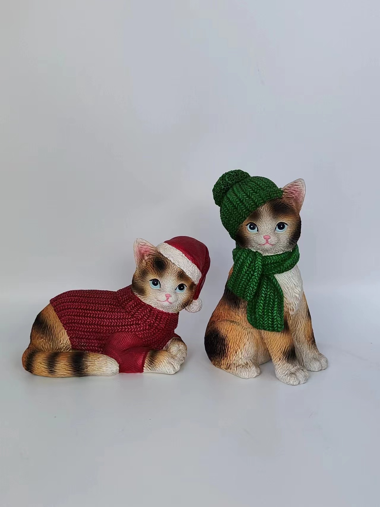 4 Kinds Cute Fashion Realistic Art Animals Figurines Cat Resin Crafts Home Decoration Gifts