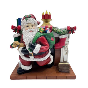 Customizable led lamp resin Santa Claus sculpture desktop decoration