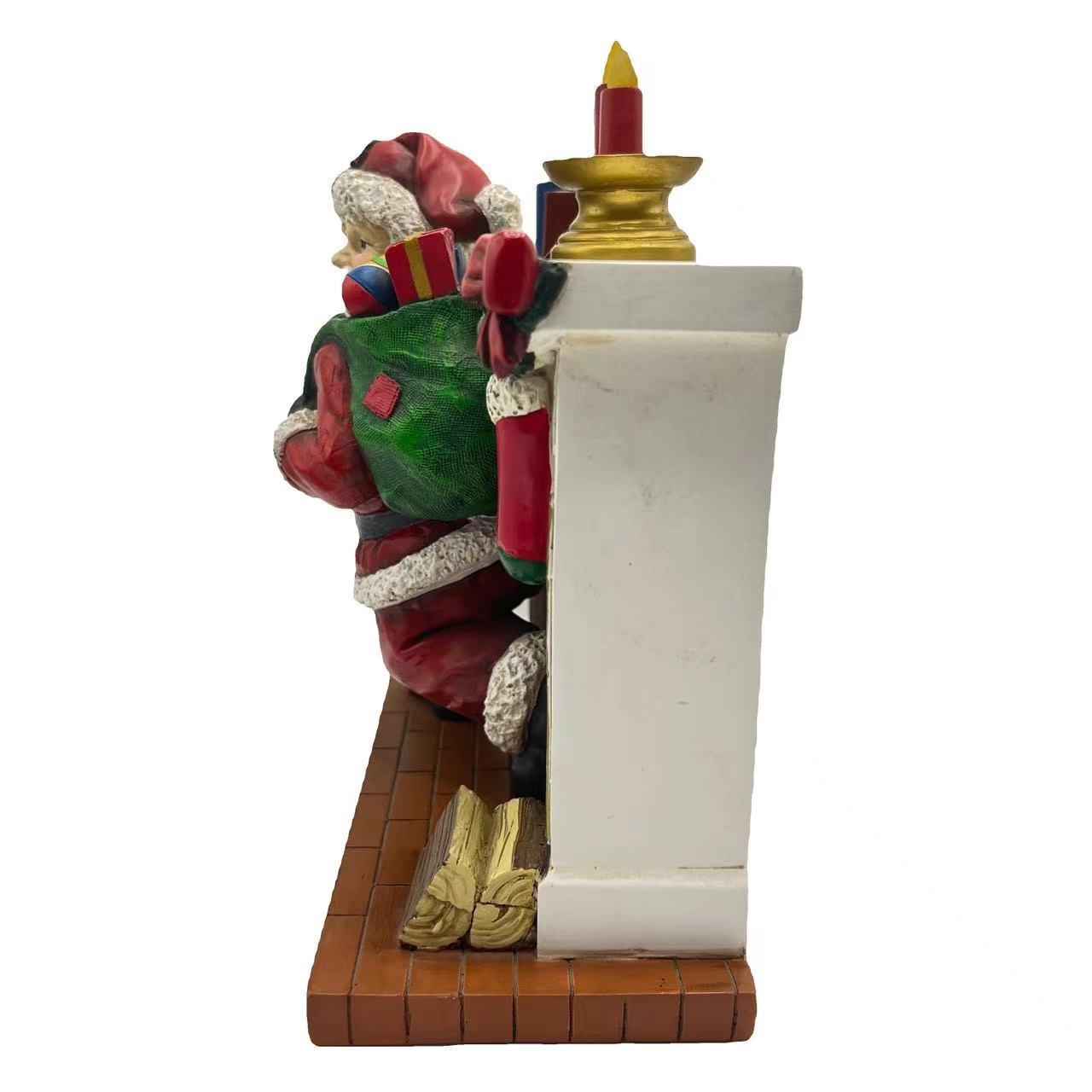 Customizable led lamp resin Santa Claus sculpture desktop decoration