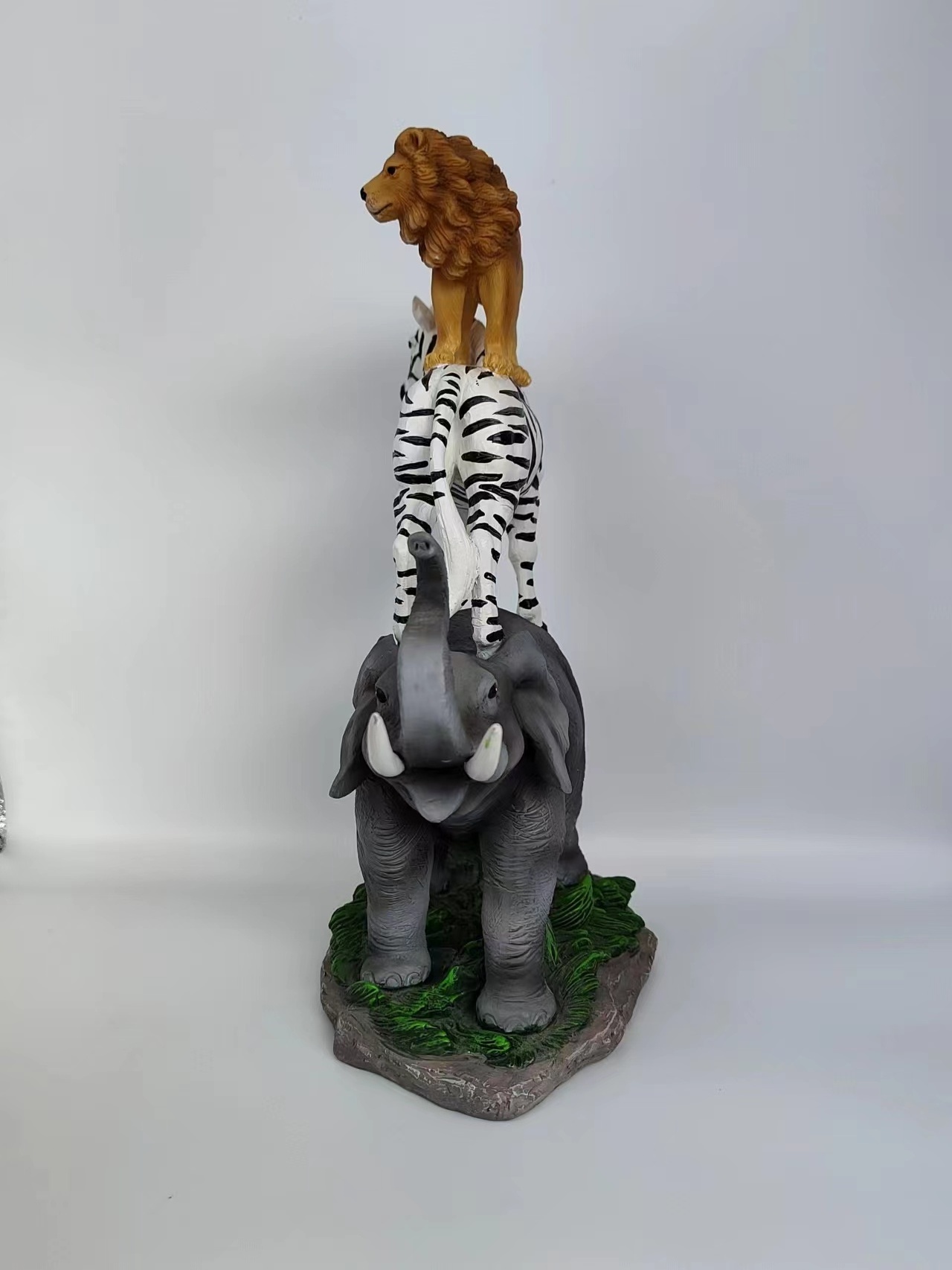 Animal Garden Accessories Resin Sculpture Multi-Animal Elephant Tiger Zebra Animal Figurine for Decoration