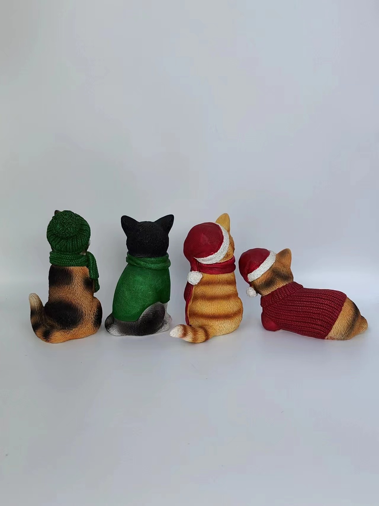 4 Kinds Cute Fashion Realistic Art Animals Figurines Cat Resin Crafts Home Decoration Gifts