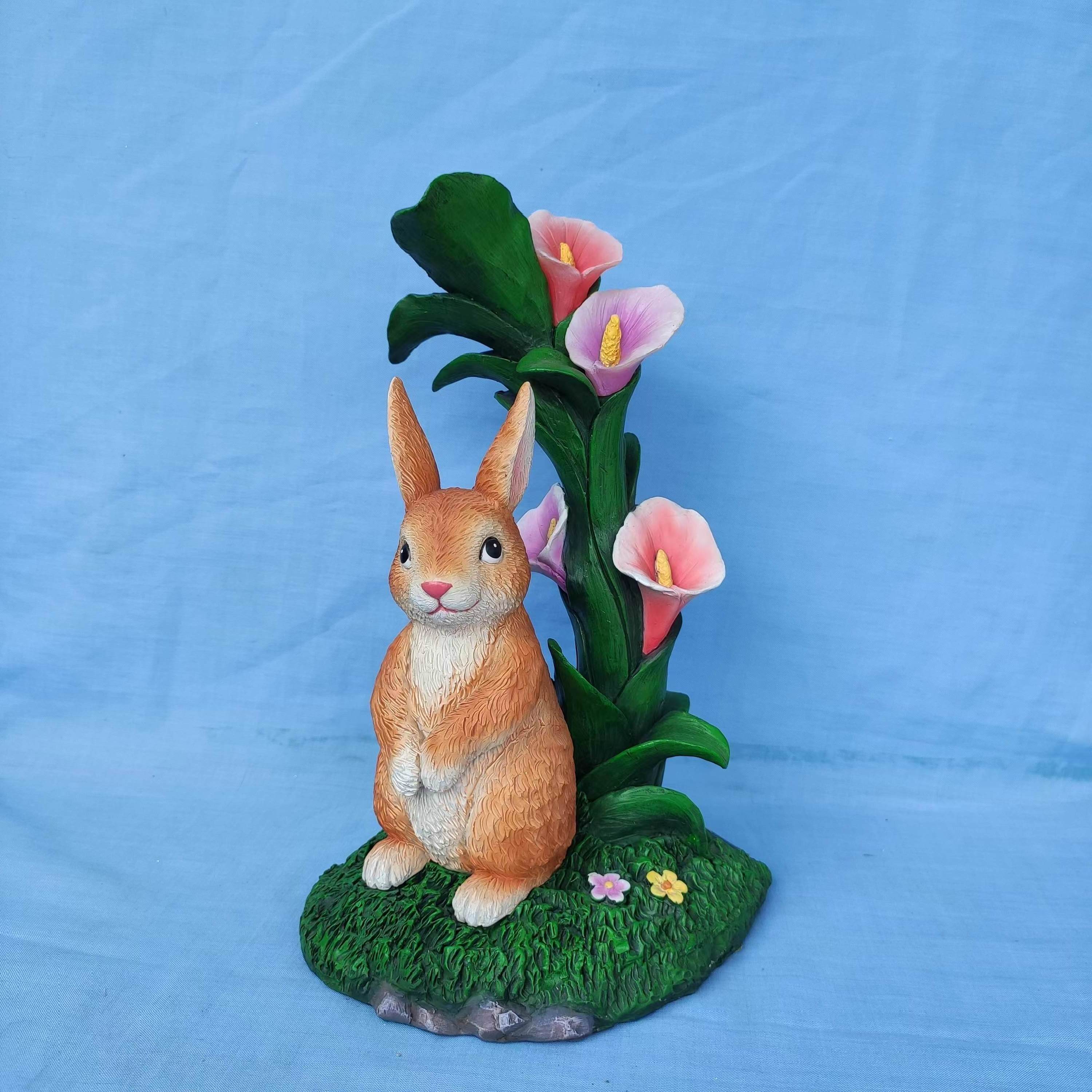 Good Quality Custom Lovely Modern Outdoor Garden Animal Decorations Creative Resin Crafts Rabbit Gifts Ornaments