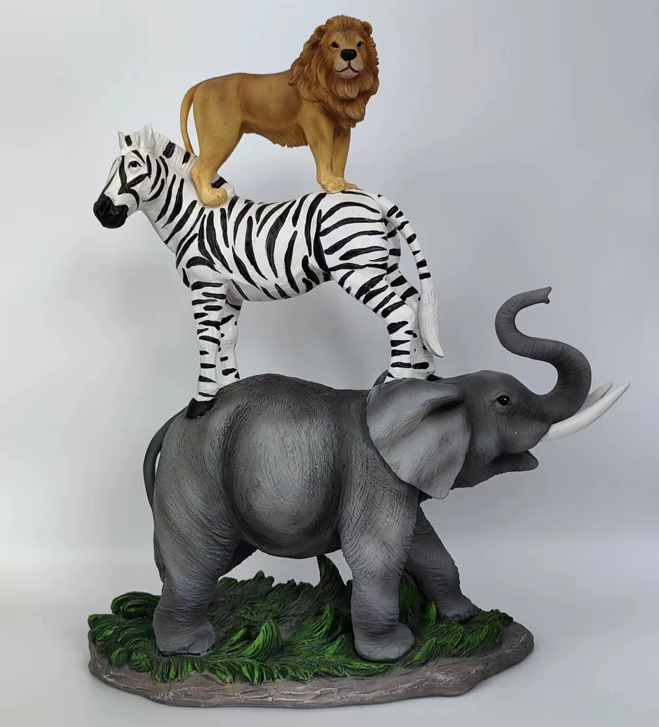 Animal Garden Accessories Resin Sculpture Multi-Animal Elephant Tiger Zebra Animal Figurine for Decoration