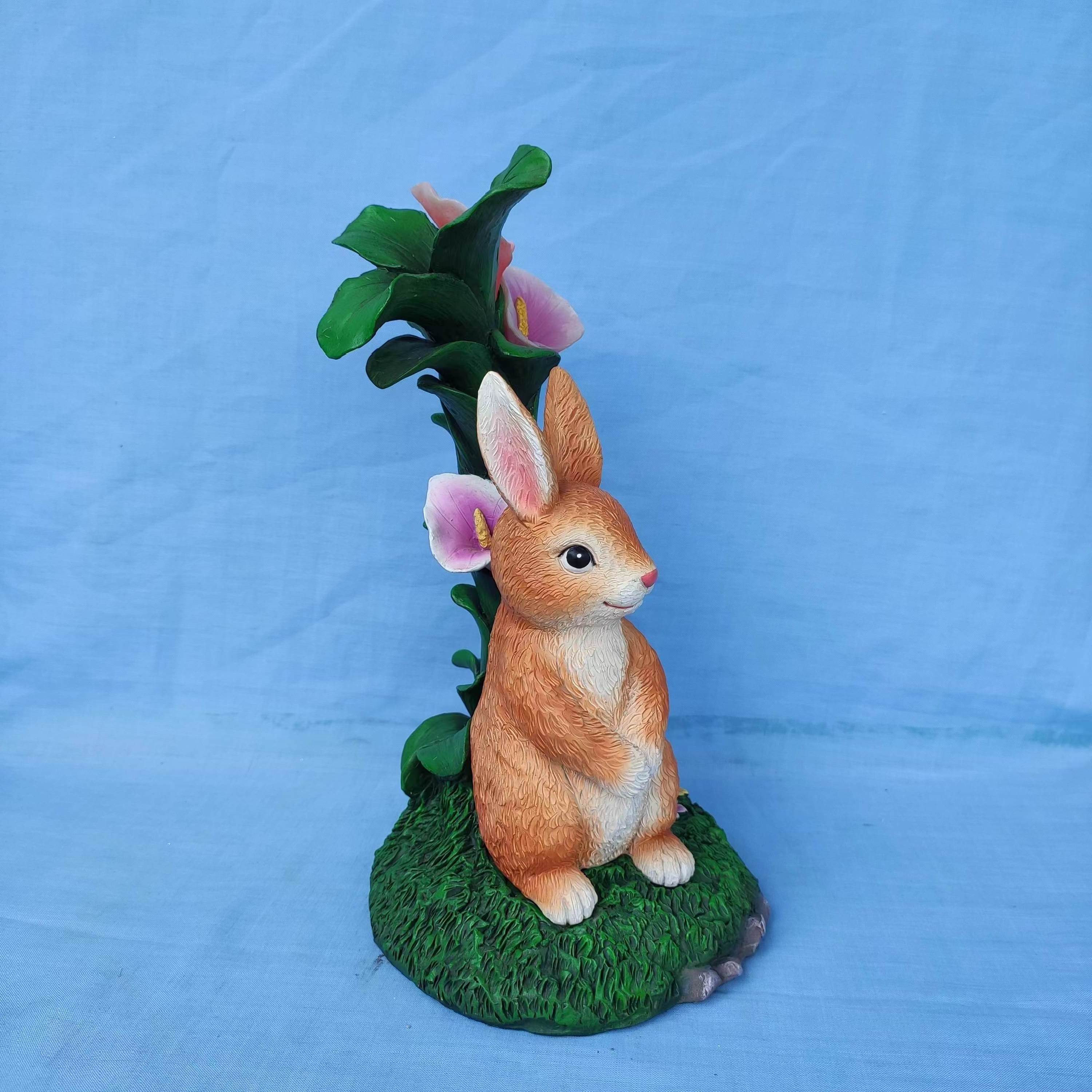 Good Quality Custom Lovely Modern Outdoor Garden Animal Decorations Creative Resin Crafts Rabbit Gifts Ornaments