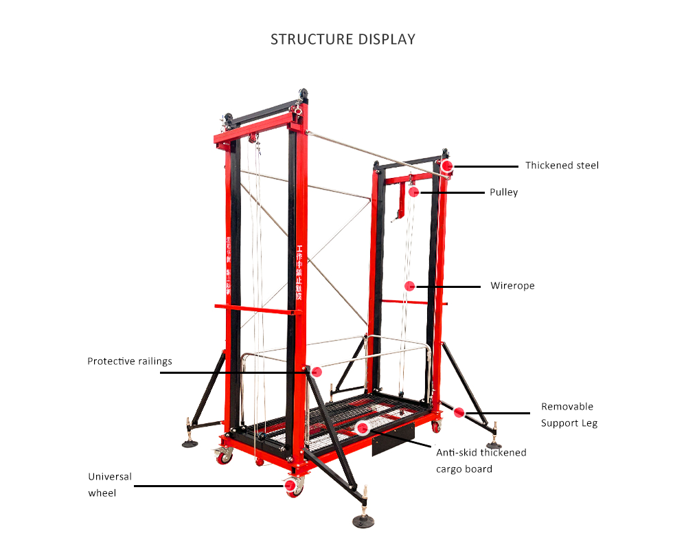 Low Cost Construction Portable Safety Hydraulic Small Electric Lifting Scaffold