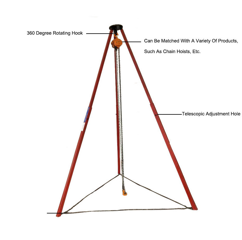 Hot Selling Lifting Tool Rescue Tripod 1t 2t 3ton Industrial Tripod Lifting Equipment