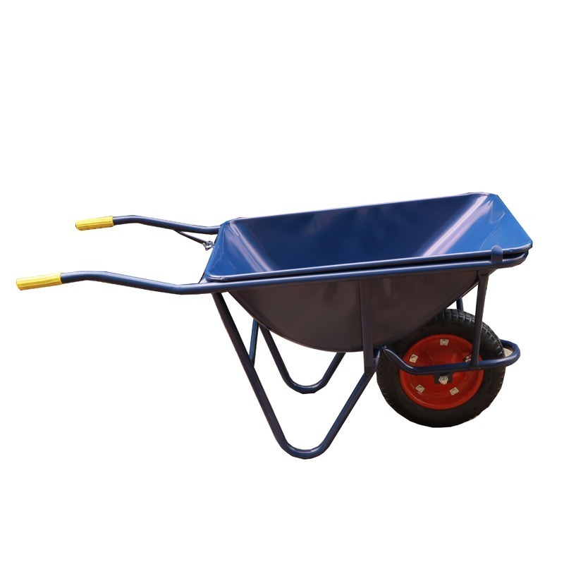 Hot Sale 130kg Garden Trolley Transport Cart Heavy Duty Metal Construction Wheelbarrow