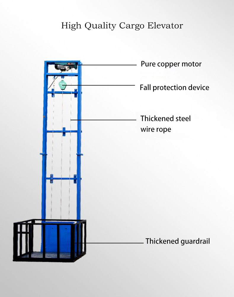 High Quality 500kg Cargo Lifts Elevator Electric Lifting Platform For Warehouse