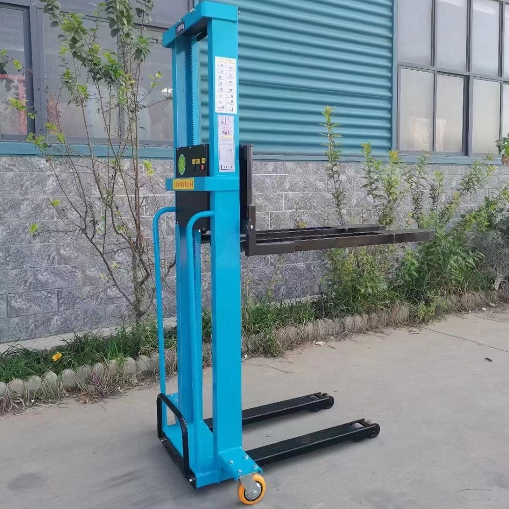 Lifting 1000kg Semi Electric Self Loading Lifting Forklift Portable Forklift Electric Stacker