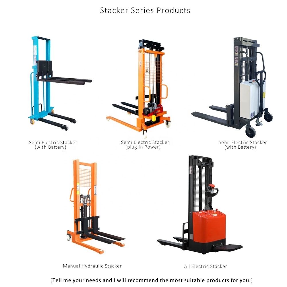 Lifting 1000kg Semi Electric Self Loading Lifting Forklift Portable Forklift Electric Stacker