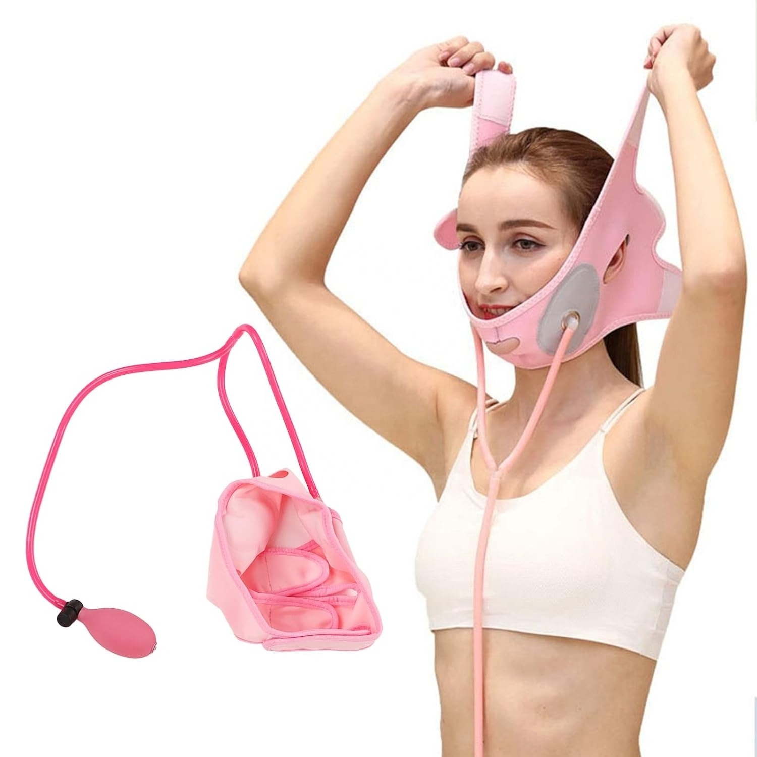 Inflatable Face Slimming Band Air Press Lift Up Belt Face-Lift Mask Massager V-Line Cheek Chin Slimming Belt Face Shaper Bandage