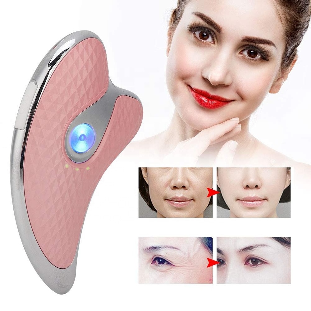 USB Rechargeable Electric Face Lifting Device Guasha Massage Machine V Shape Face Facial Massager Skin Scraping Tool