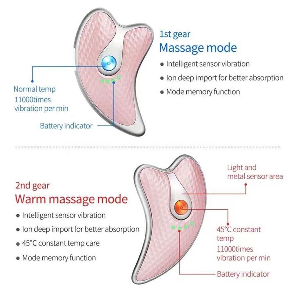 USB Rechargeable Electric Face Lifting Device Guasha Massage Machine V Shape Face Facial Massager Skin Scraping Tool