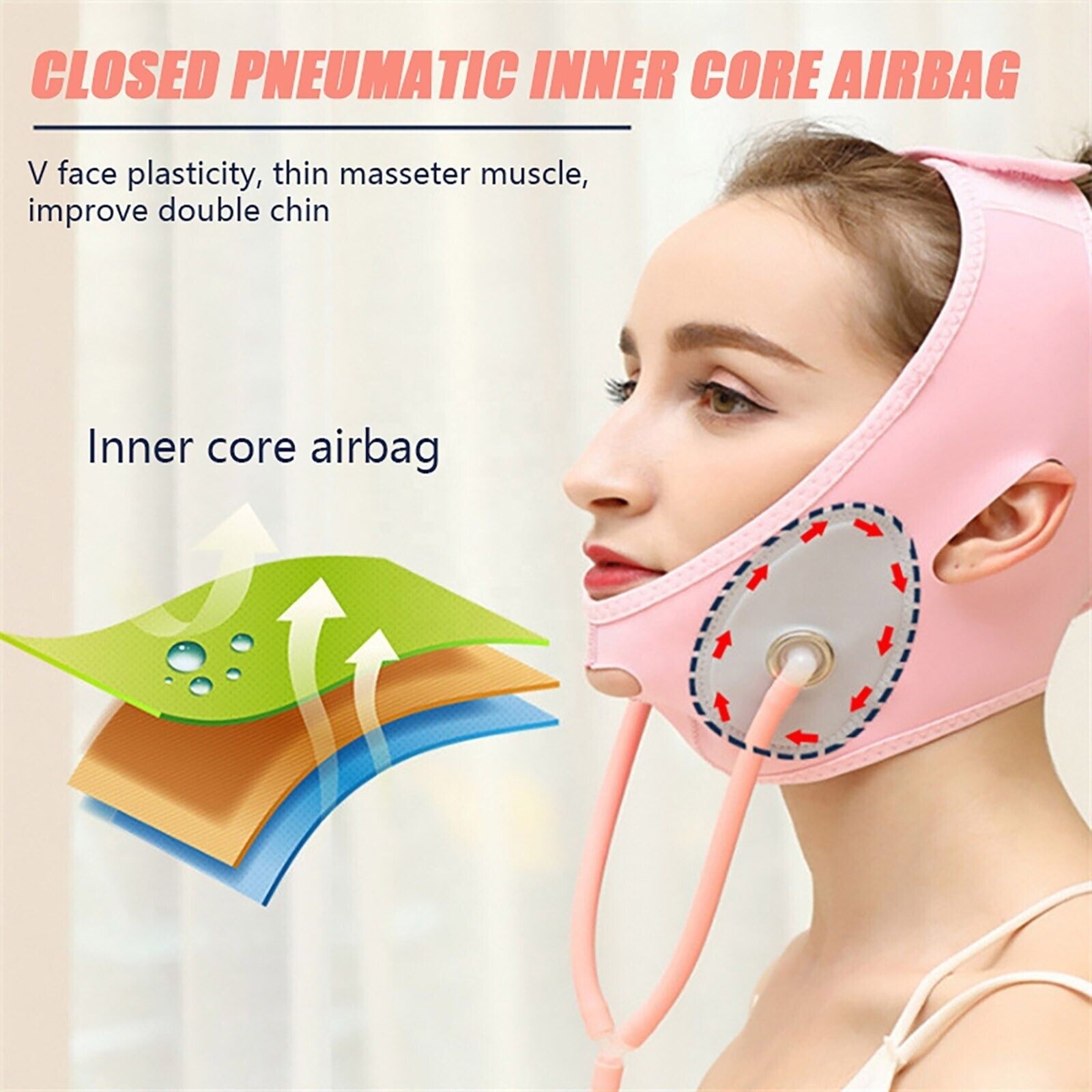 Inflatable Face Slimming Band Air Press Lift Up Belt Face-Lift Mask Massager V-Line Cheek Chin Slimming Belt Face Shaper Bandage