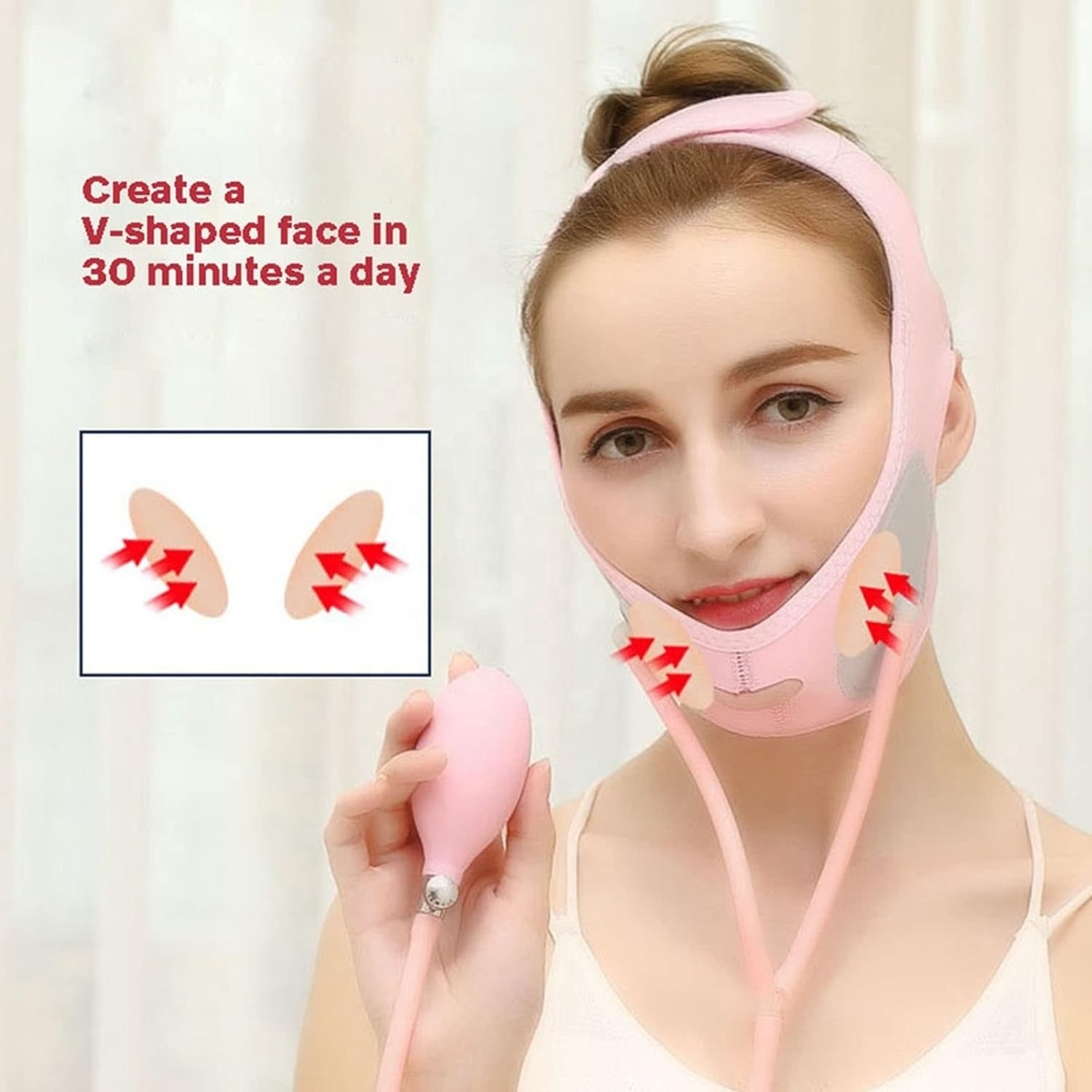 Inflatable Face Slimming Band Air Press Lift Up Belt Face-Lift Mask Massager V-Line Cheek Chin Slimming Belt Face Shaper Bandage