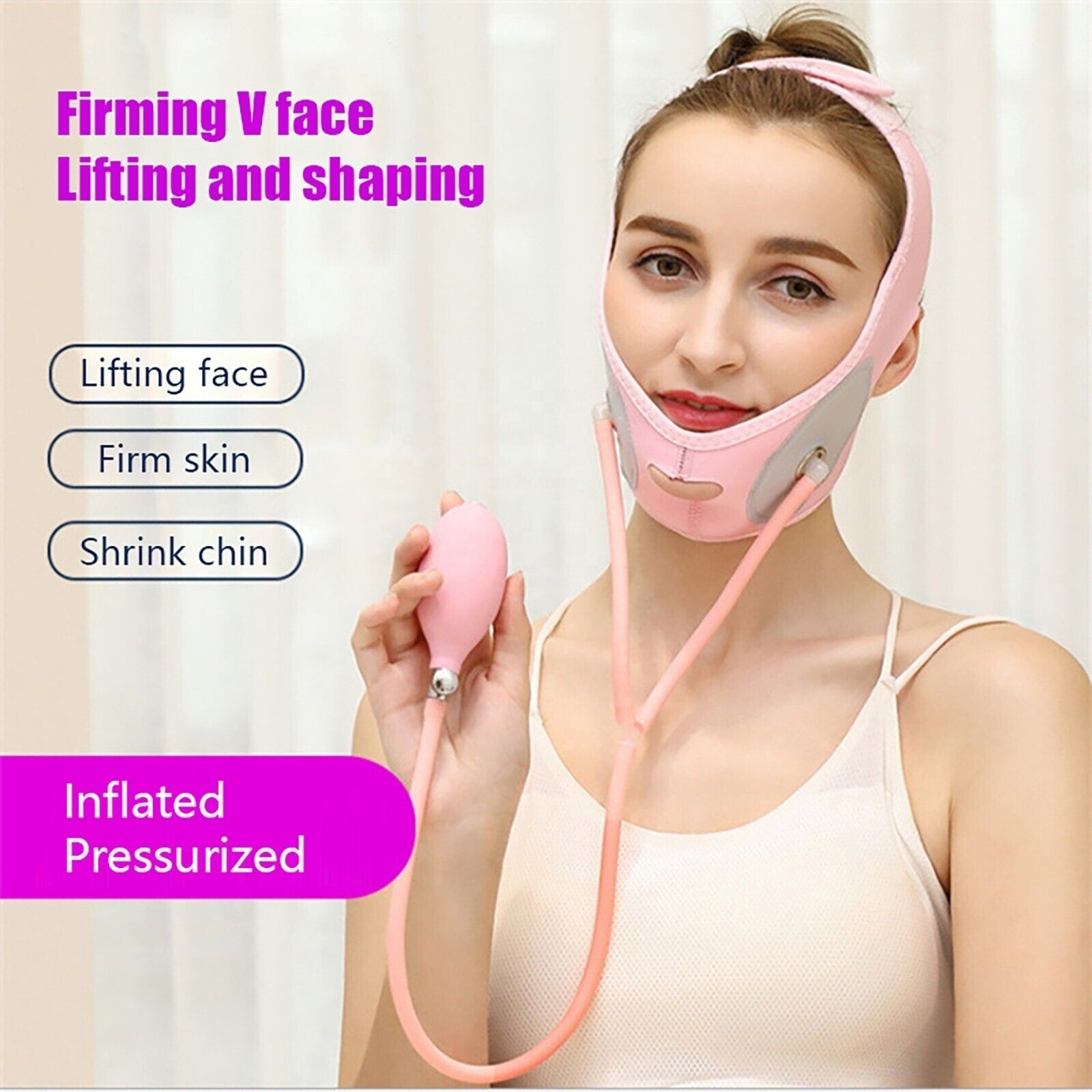 Inflatable Face Slimming Band Air Press Lift Up Belt Face-Lift Mask Massager V-Line Cheek Chin Slimming Belt Face Shaper Bandage