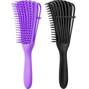 Detangling Unbrush Curly Hair Extensions Brush Comb Sets Salon Magic Eight Rows Octopus For Black Natural Hair