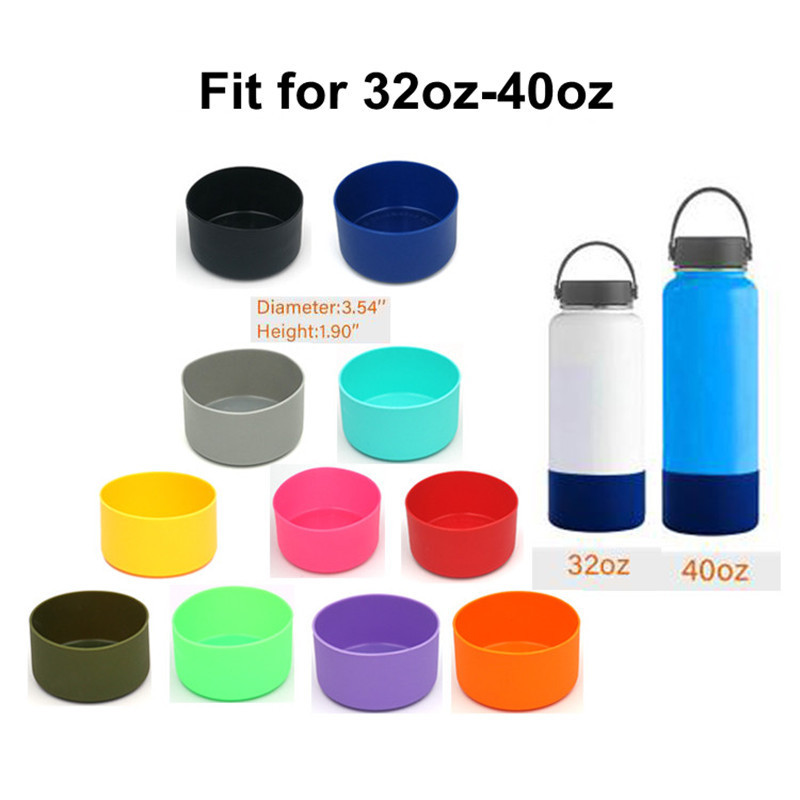 16oz Glass Spray Bottle Vacuum Flask Sport Water Bottles Boots Bottom Sleeve Silicone Protective Cover Case