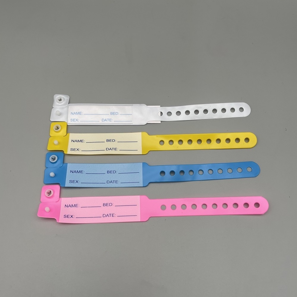 Pink blue white insert type patient infant medical baby id wristbands bands hospital wristband