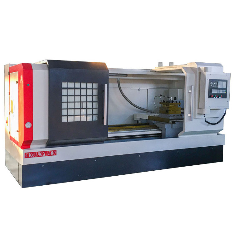 China Leading manufacturer cnc horizontal metal lathe milling heavy duty flat bed steel CK6180 cnc lathe machine