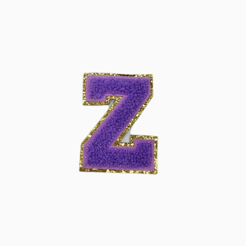 Custom Designer DIY Logo 26 iron on patches letters Appliques Embroidery Chenille Patches For Clothing Hat Jacket