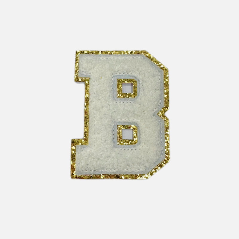 Custom Designer DIY Logo 26 iron on patches letters Appliques Embroidery Chenille Patches For Clothing Hat Jacket