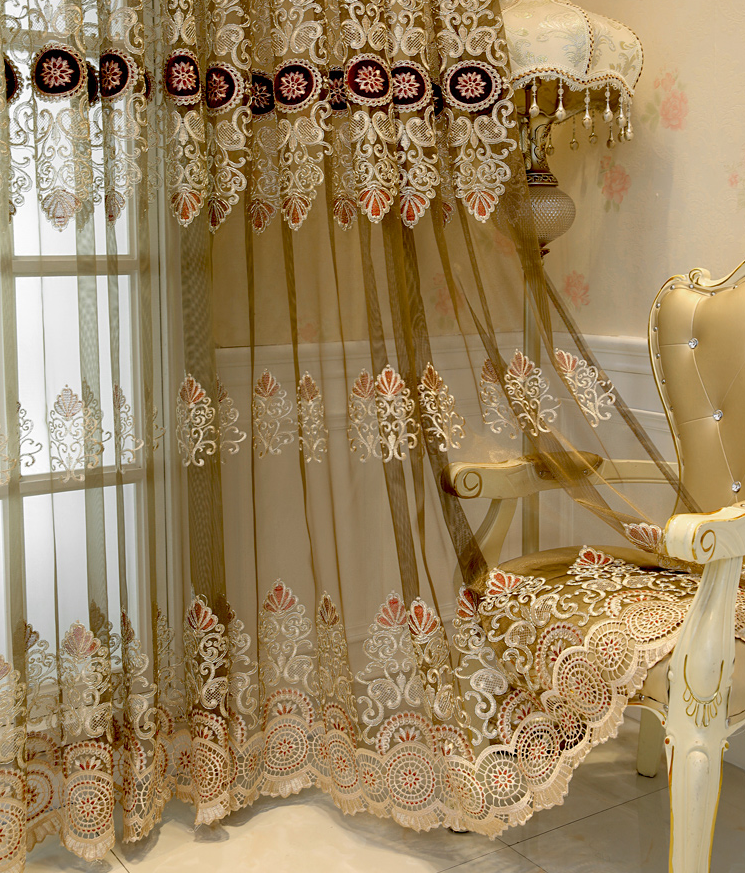 Turkish curtains luxury embroidery velvet european style living room bedroom simple curtains