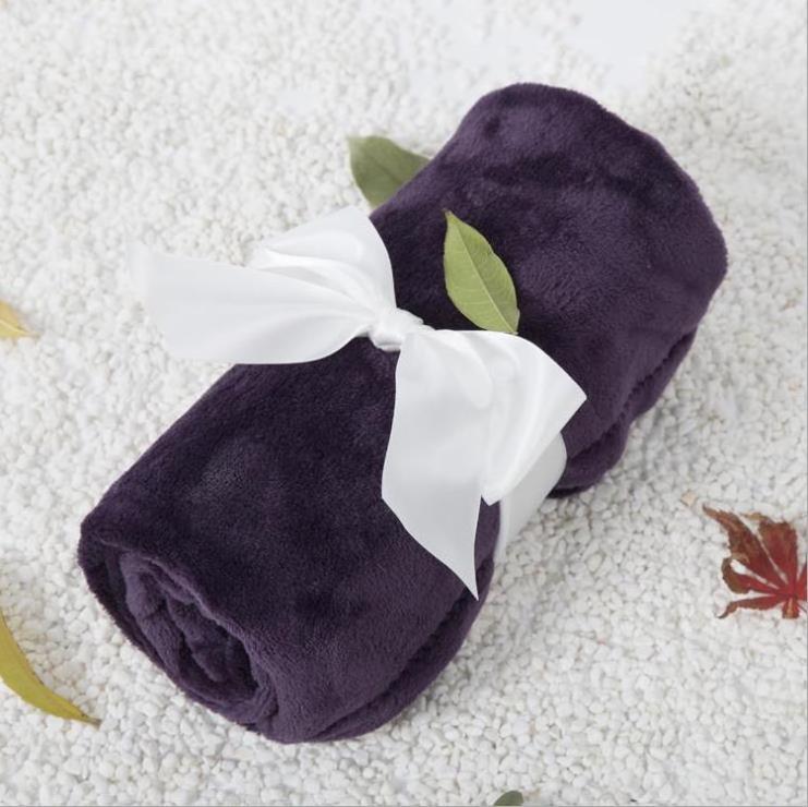 Hot Selling Factory Wholesale Home Nap Small Blanket Flannel Soft Pure Color Blankets