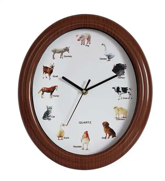 12 inch bird singing musical plastic wall clock bird sound alarm clock