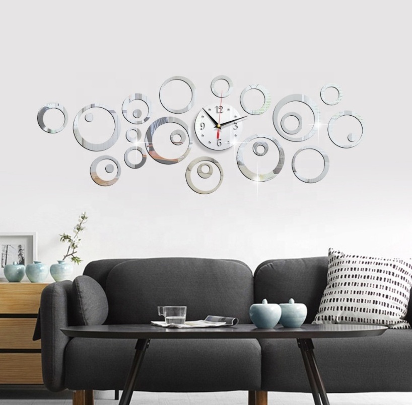 Circle Digital stereo wall stickers clock mirror wall stickers clock DIY home decoration