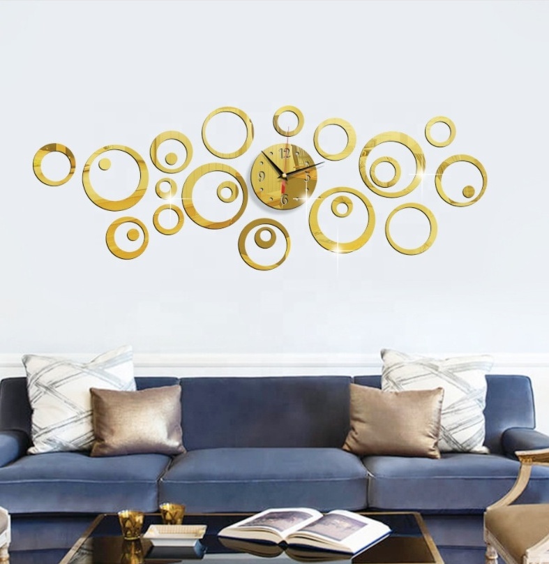 Circle Digital stereo wall stickers clock mirror wall stickers clock DIY home decoration