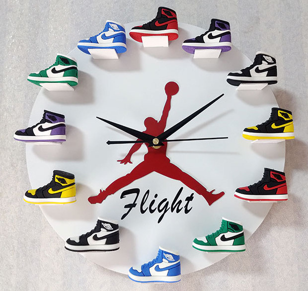 12 inch Creative Basketball Clock 3d Shoe Model  decor living room wood  Wall Clock