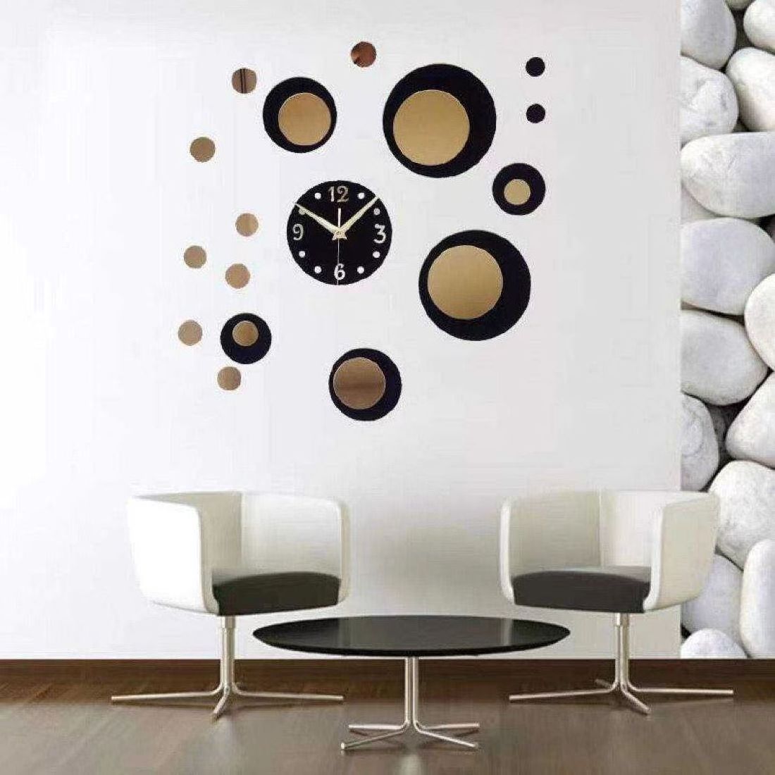 Creative Home Decor DIY Circular Acrylic Wall Clock Scenic Quartz Movement Wood Needle Perfect Background Mirror Wall Decal