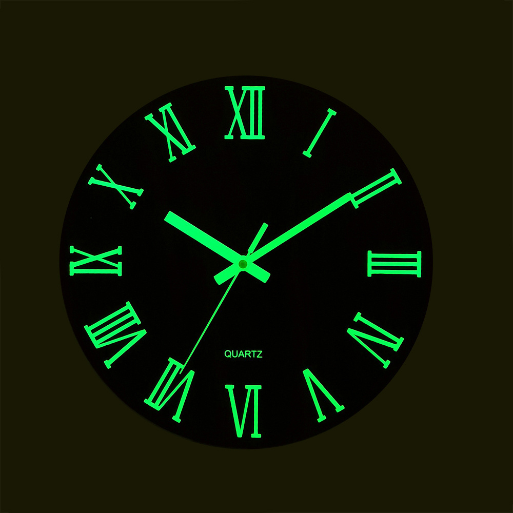 Simple Modern Luminous Design Living Room Bedroom Office Wooden  Clock  Night Light Wall Clock