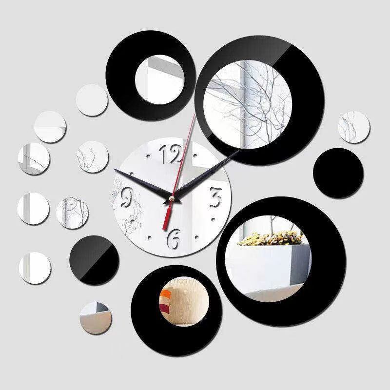 Creative Home Decor DIY Circular Acrylic Wall Clock Scenic Quartz Movement Wood Needle Perfect Background Mirror Wall Decal