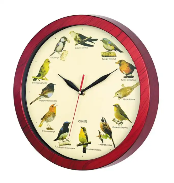 12 inch bird singing musical plastic wall clock bird sound alarm clock