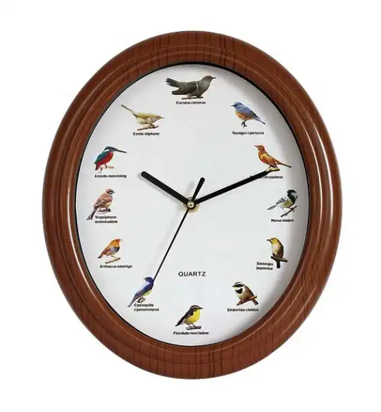 12 inch bird singing musical plastic wall clock bird sound alarm clock